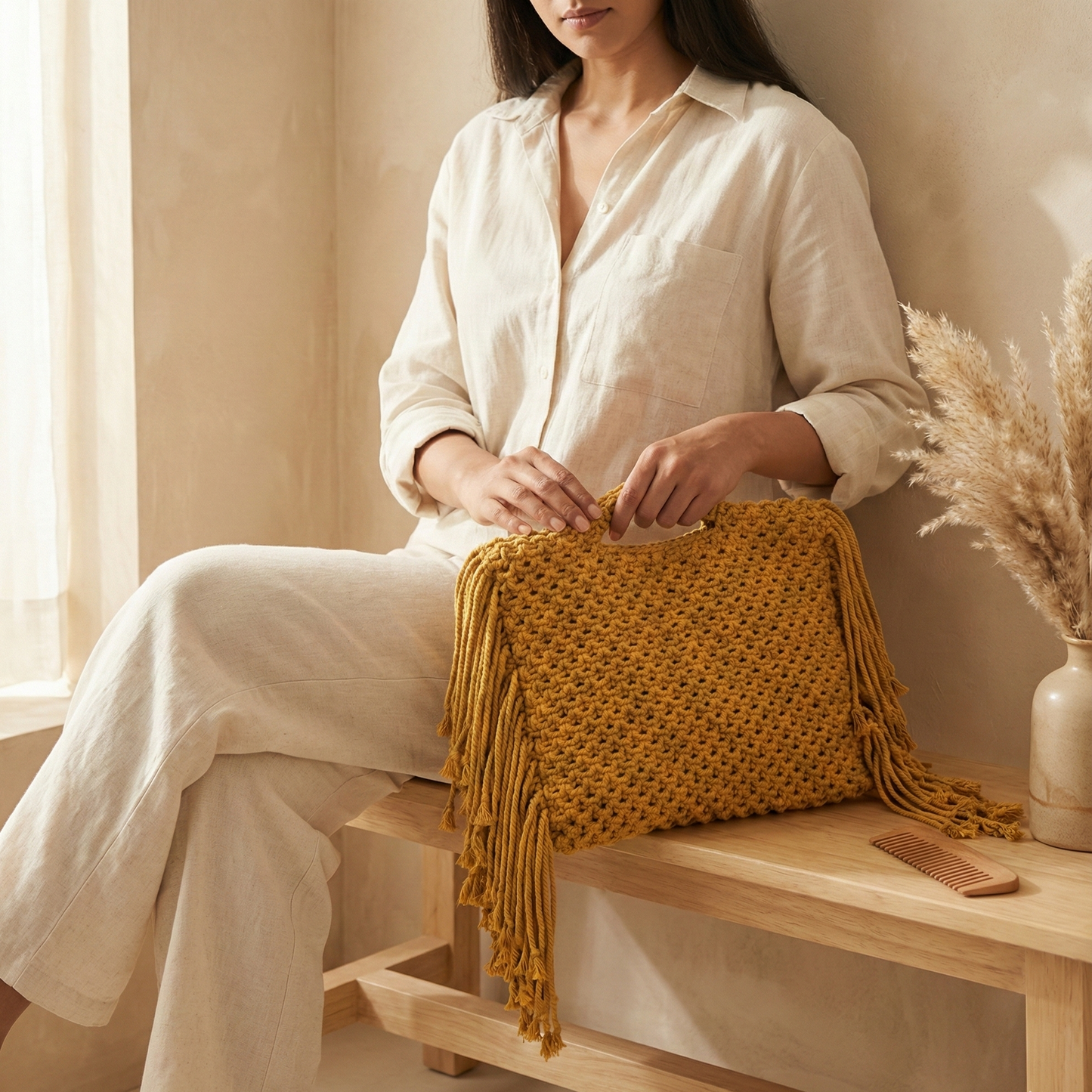 Amber Boho Fringe Tote