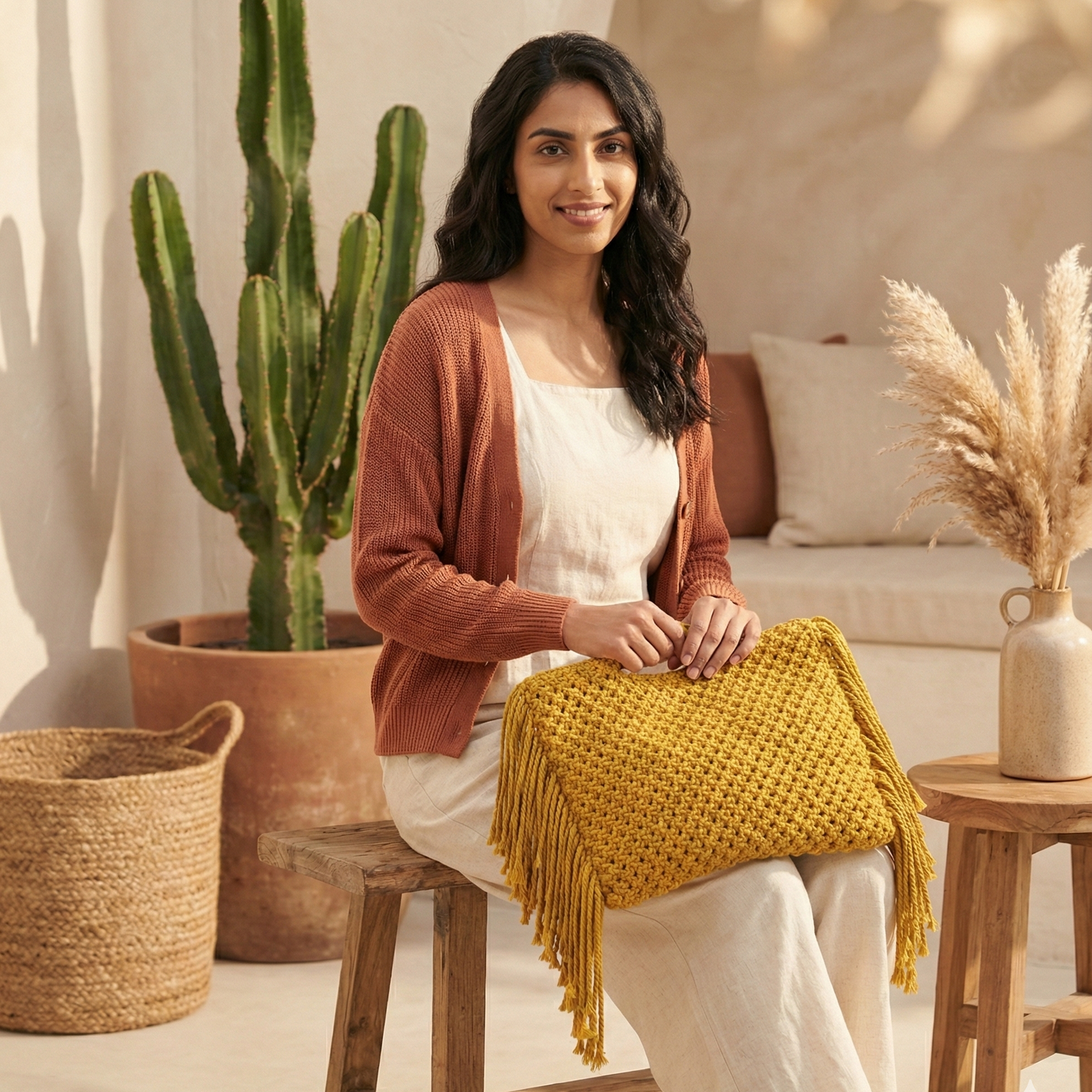 Amber Boho Fringe Tote