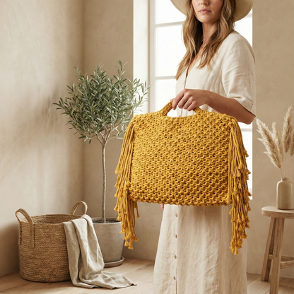 Amber Boho Fringe Tote