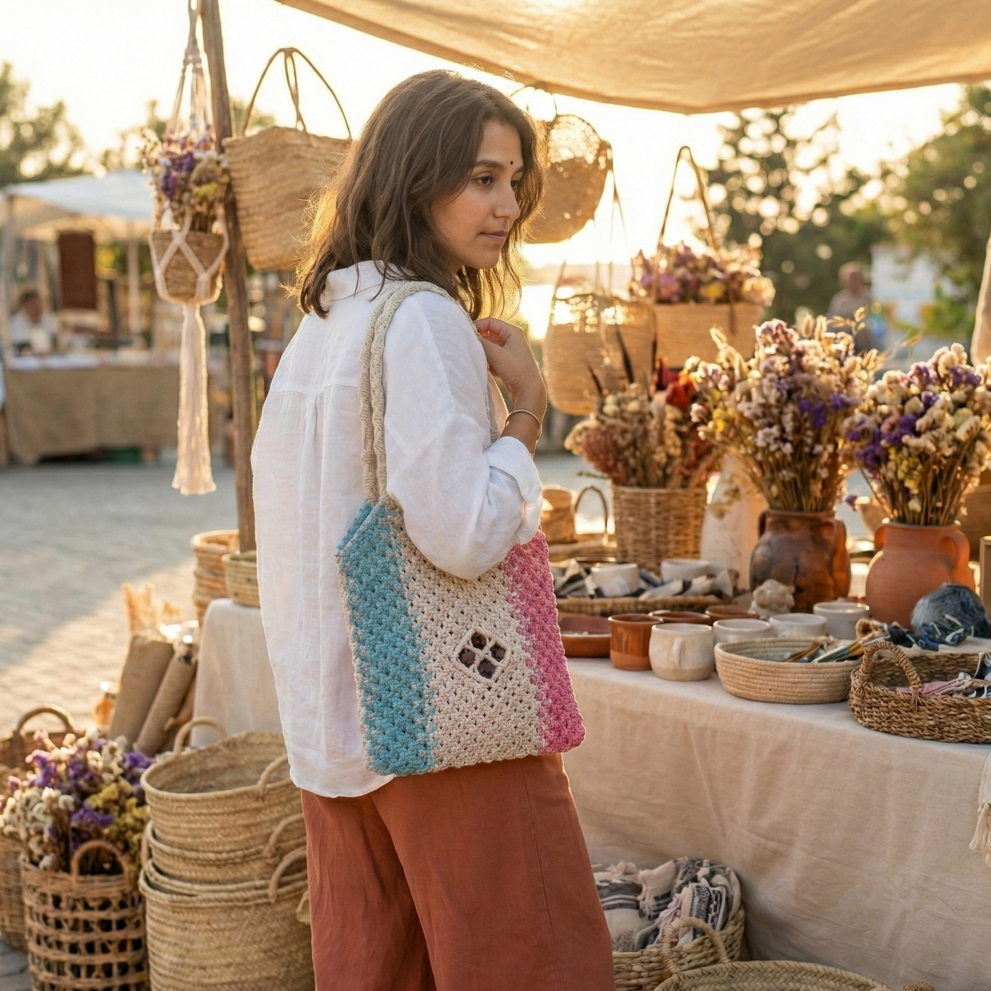 Aura Stripe Everyday Tote